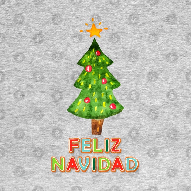 Painted Holiday Tree and Sugar Cookies Feliz Navidad by Dibble Dabble Designs